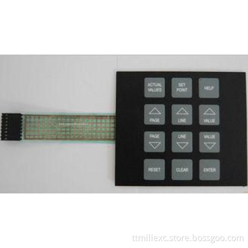 Black 12 keys PC Flexible Waterproof Membrane Switches for